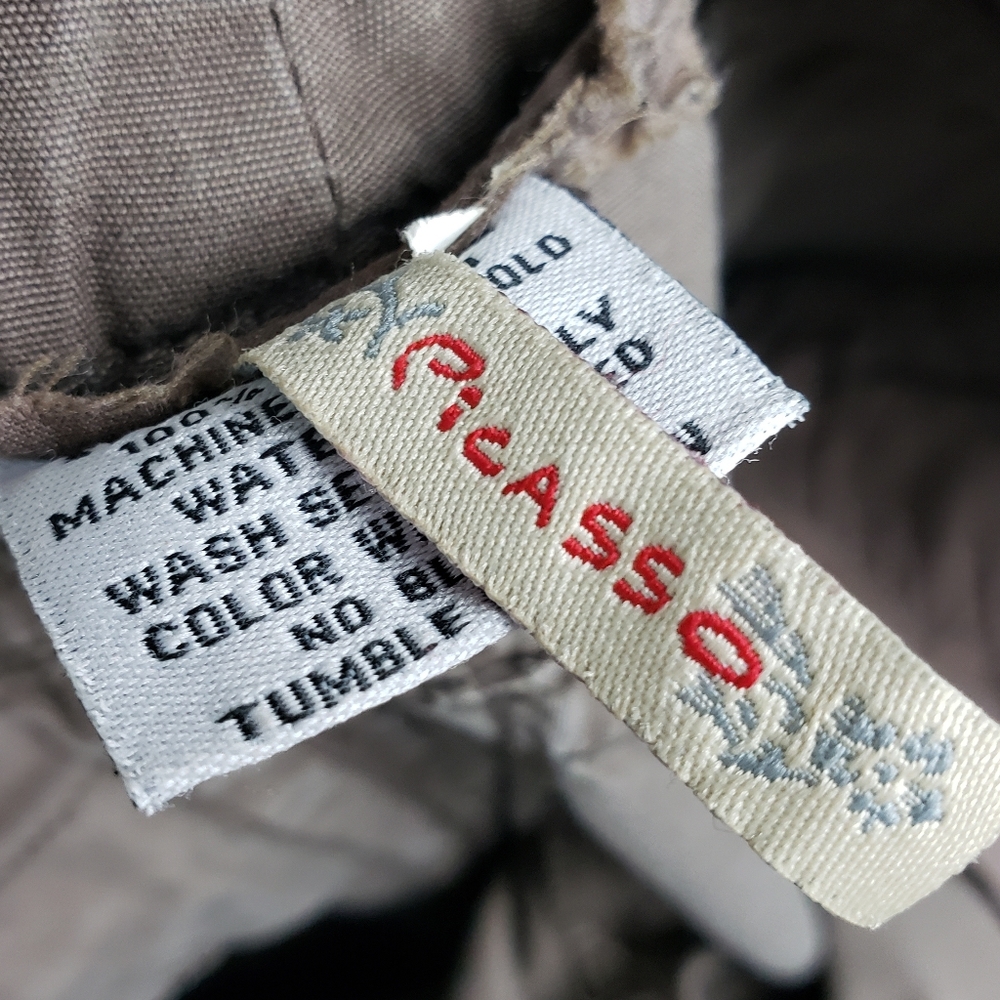 Vintage Y2K Picasso Pants Cargo Baggy Low Rise Relaxed Distressed Taupe Brown L - Picture 4 of 13